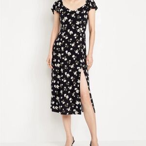 Old navy Floral Black Dress s tall cottage core